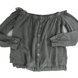 Cloth and Stone Gray off the shoulder blouse